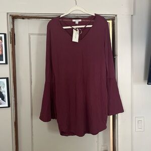 Adam Levine Collection Maroon V-Neck Top